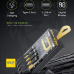 پاوربانک Green Lion Transparent Pro 20000mAh با شارژ سریع و کابل‌های داخلی - Image 2